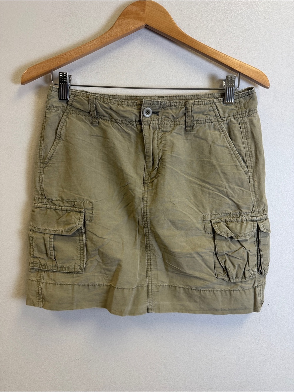 GAP Olive Cargo Mini Skirt with Flap Pockets